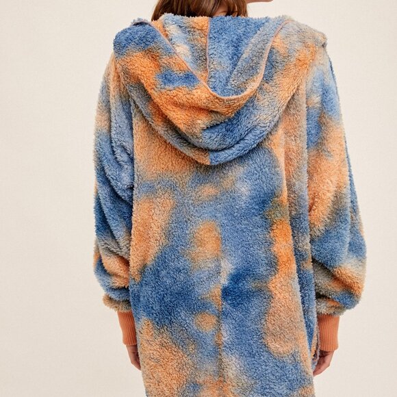 NEW Boutique Hooded Boho Teddy Jacket Cozy Sherpa Fleece Weekend Furry Soft Warm - Picture 4 of 6